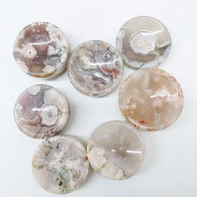 Hand Carved Polished Stone Bowl Natural Crystals Crafts Flower Agate Bowl