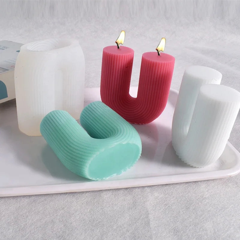 3D Ins Style Geometry Arched Candle Silicone Mold U Shape Candle Soap Mold