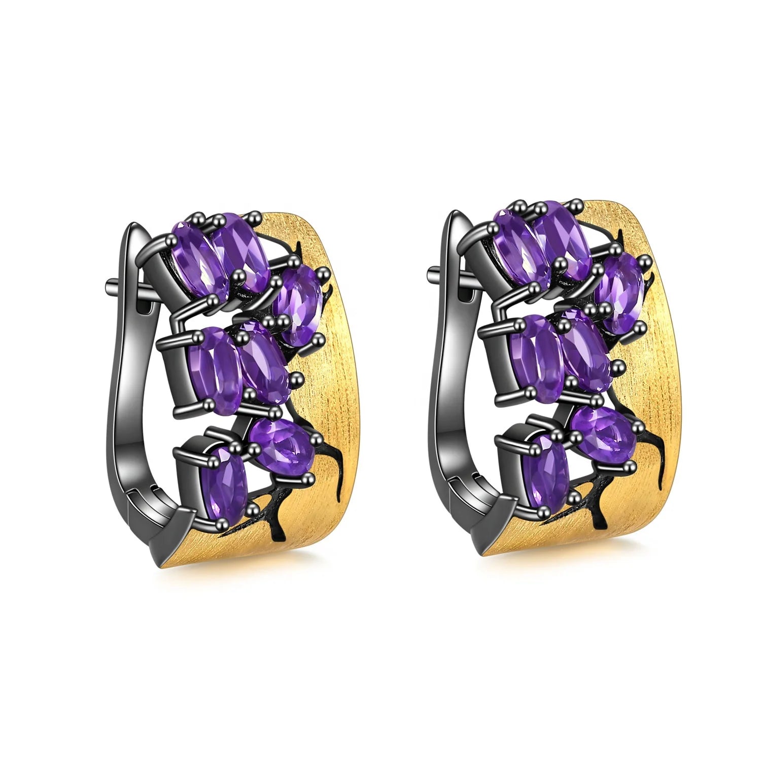 C7875 Abiding Shield 3 Years Long Lasting Two-Tone Plating Jewelry Wholesale China Gold Plated Women Earrings