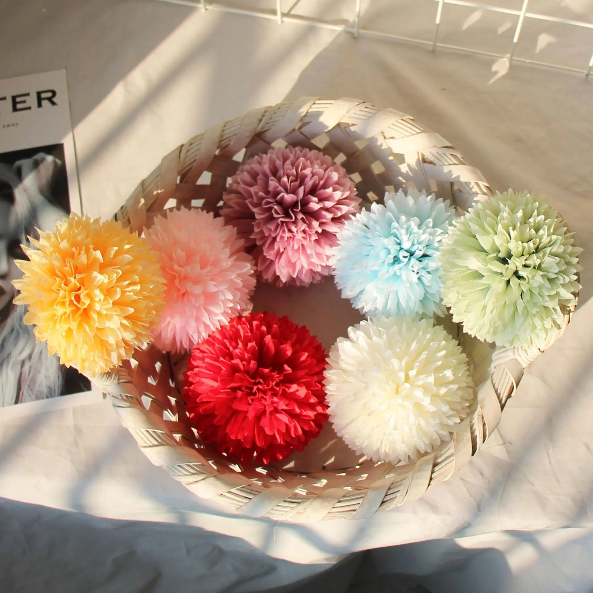 Factory Sale 11cm Dandelion Flower Artificial Flower Head Wall Decoration Fake Flowers
