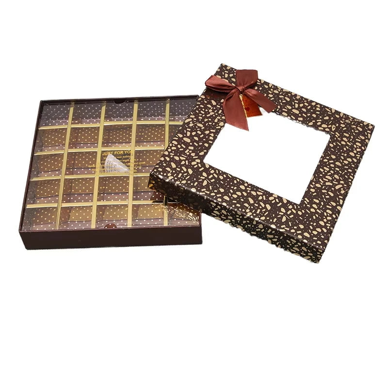 Wholesale Chocolate Candy Gourmet Presentation Packaging Paper Cardboard Box With Clear Window