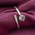 925 Sterling Silver Open Ring Classic Four Claw Diamond Ring Korean Sterling Silver Jewelry Wholesale