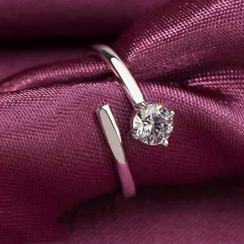 925 Sterling Silver Open Ring Classic Four Claw Diamond Ring Korean Sterling Silver Jewelry Wholesale