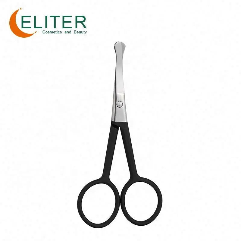 Eliter Hot Sell in Stock Black Rubberized Soft Touch Curved Scissors Crafts Brow Scissors Beauty Scissors Stainless Steel