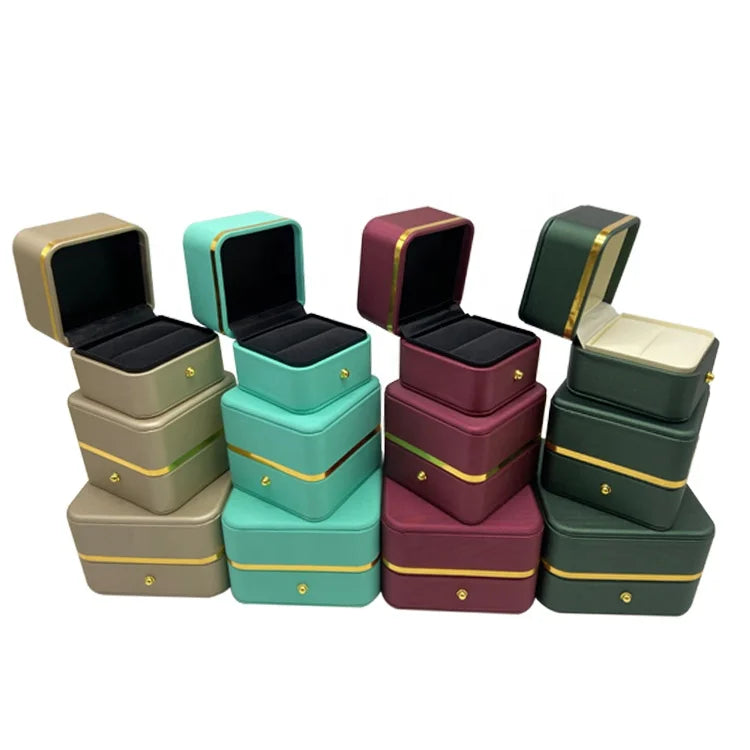 Wholesale Custom Jewelry Packaging Box with logo Pu High-end Diamond Ring Box Necklace Box