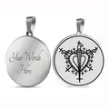 HLSS062 Amulette D'Erzulie Ezili Dantor Voodoo Loa Veve Symbol Stainless Steel Laser Marking Pendant Necklace