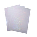 One Side Adhesive PVC BOPP Cold Lamination Film A4 High Glossy Transparent Holographic Overlay Sheet for Menu Bookmark