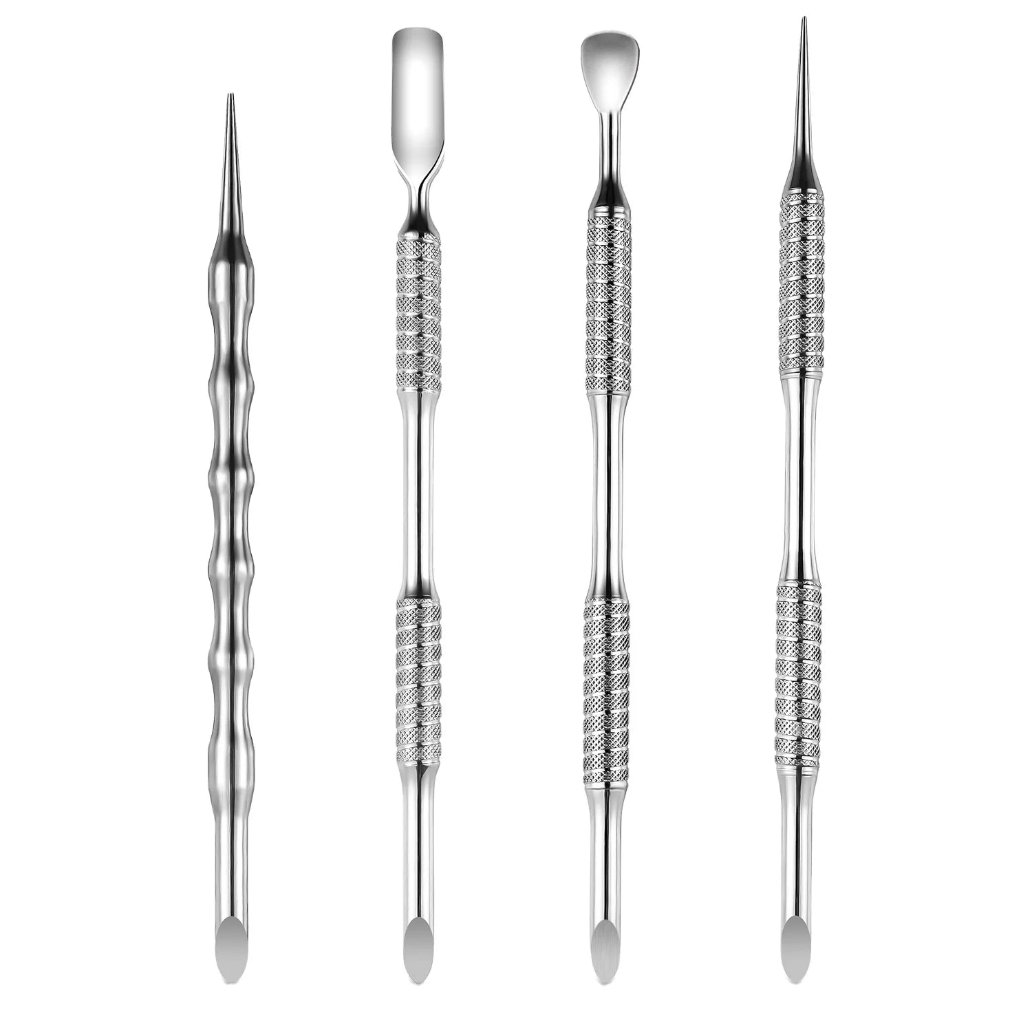 Dead Skin Push Cuticle Remover Stainless Steel Double Sided Dual Ended Cuticle Remover Nail Art Sandpaper