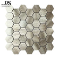 3D Effect Silver Color Stainless Steel Mosaics for Kitchen Back-splash Decorative Irregular Metal Mosaics