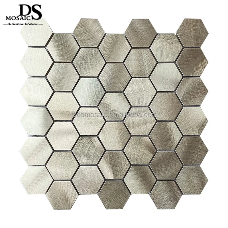 3D Effect Silver Color Stainless Steel Mosaics for Kitchen Back-splash Decorative Irregular Metal Mosaics
