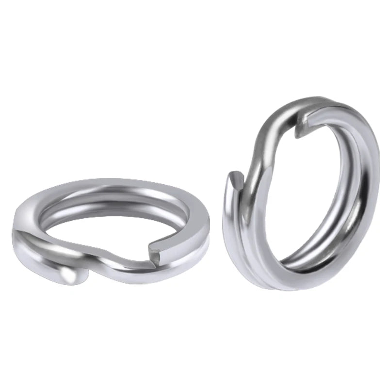 100pcs Stainless Steel Flattened Double Circle 5/6/7/8/9mm Lure Lure Connection Loop Sub-fishing Gadget Artificial Lure Ring