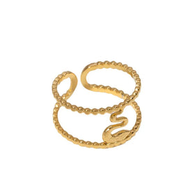 BM Wholesale Stainless Steel Rings Women Gold Snake Hollow Ring