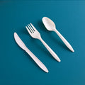 Biodegradable Fork Knife Flatware Set Disposable Cutlery Set Plastic Fork Cornstarch Disposable Cutlery Set With Napkin