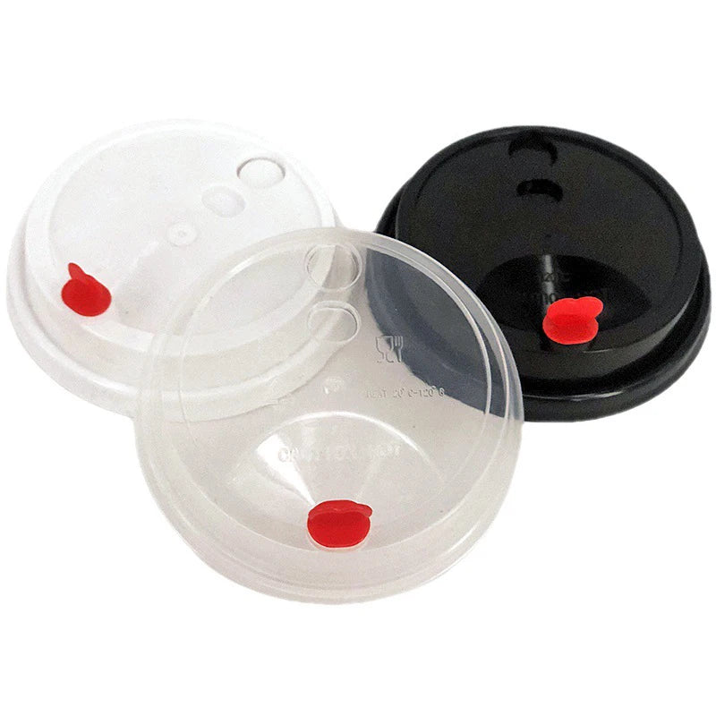 RTS 90mm Disposable PP PS Plastic Cup Lid Takeaway Packaging Leak-proof PP Lid Coffee Cup Hot Drink Plastic Lids