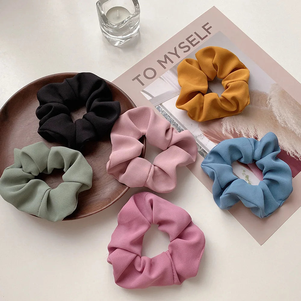 Wholesale Custom Striped Fabric Green Dark Blue Barrette Cierre Scrunchy Band Pastel Pro Gingham Hair Tie Scrunchies for Women
