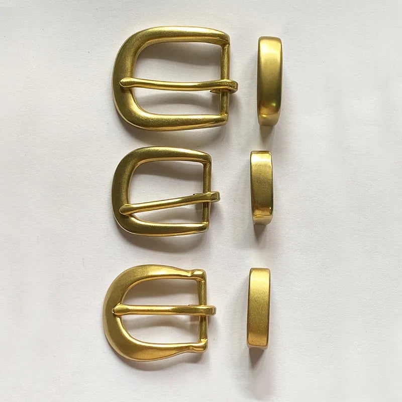 Deepeel KY521 2.5CM&3CM Brass Belt Buckle With Keepers Belt Accessories Pin Belt Buckle All Styles