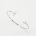 B244 10-11mm 925 Sterling Silver Gold Plated Wholesale Freshwater Pearl Charm Bracelet  Bangle Fancy Jewelry for Women