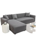 Solid Color Printed Three-Person L Shape Sofa Cover Cheap Polyester Spandex Stretch Covers for Three-Seat Sofas