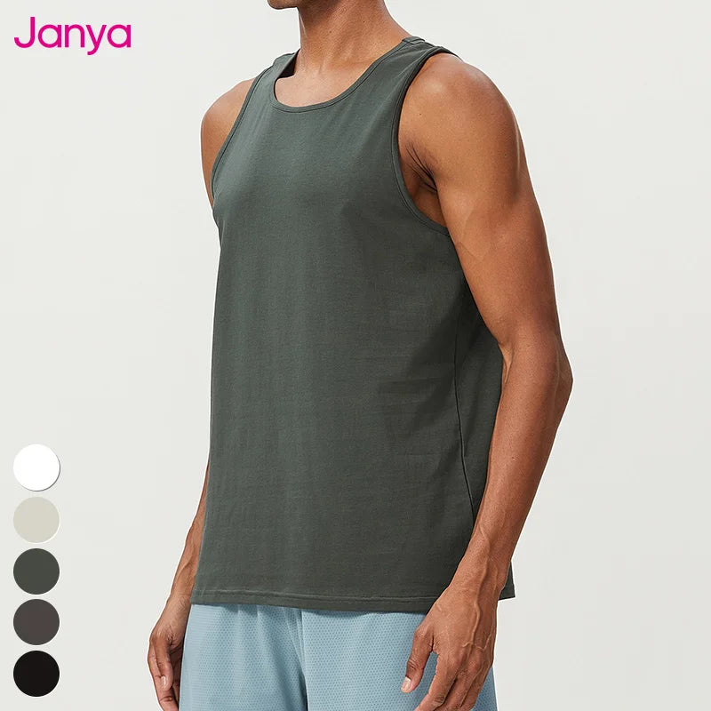 Ultra-soft Mens Workout Clothes Outdoor Cotton Breathable Running Sports Vest Loose Sleeveless Muscle Fitness Tops Gym Tank Top
