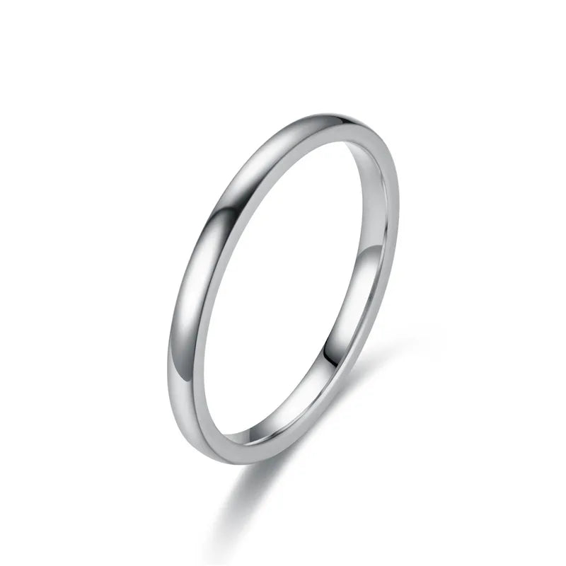 2M Minimalist Fine Light Titanium Steel Ring Simple Stainless Steel Jewelry for Children and Couples Finger Ring Type