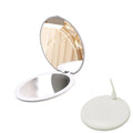Portable Folding Handheld Double Sided 2X Magnification LED Compact Travel Pocket Makeup Mirror with Light MegaBDM