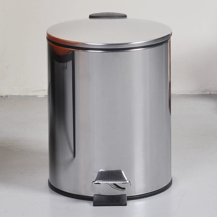 3L Stainless Steel Litter Bins Dustbin Trash Can with Slim Lid
