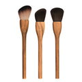 2025 New Luxury Black Walnut Professional Makeup Brush Set 3pcs Loose Powder Brush Makeup Tools Vegan Synthetic Hair