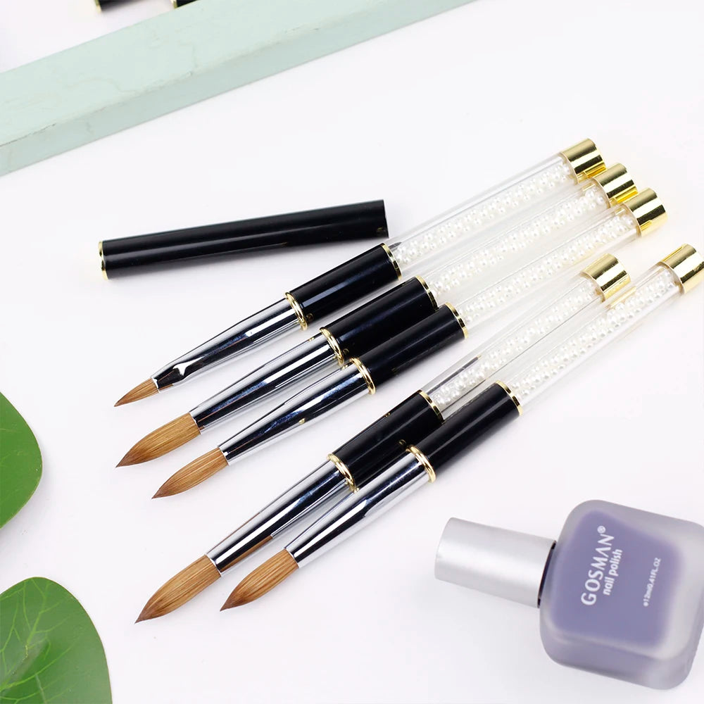 SeeJoy Custom Kolinsky Hair Nail Brush with Metal Handle 18cm Length 23g Lightweight for Beauty Personal Care