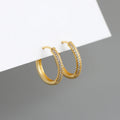 New 925 Sterling Silver Simple Big Heavy Cubic Zirconia Diamond Hoop Earrings for Women 2 Different Wedding Party Religious