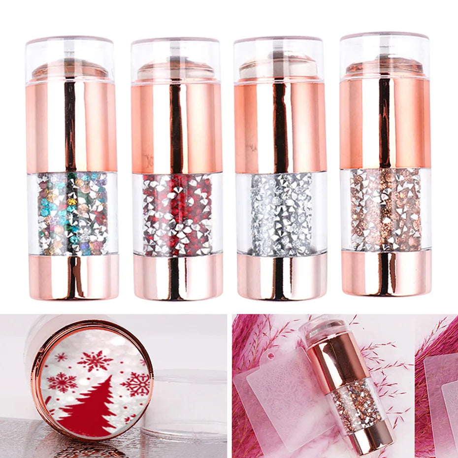 Lovely Design Matte Nail Art Stamper Scraper with Silicone Jelly  Silicone Stamper Nail Polish Gel Print Transfer Tools