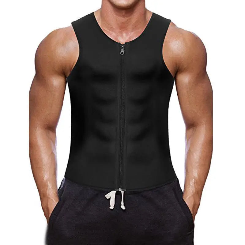 Men's Sports Corset Zipper Vest Breathable Spandex/Nylon Sweatshirt Firm Support
