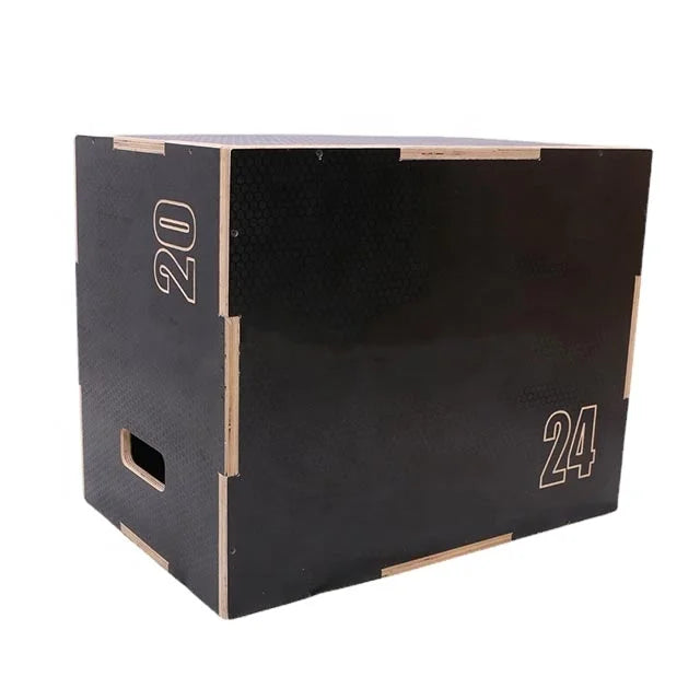 Commercial Fitness Conditioning Black Plyo Wood Jump Box for Conditioning Plyometric Exercises