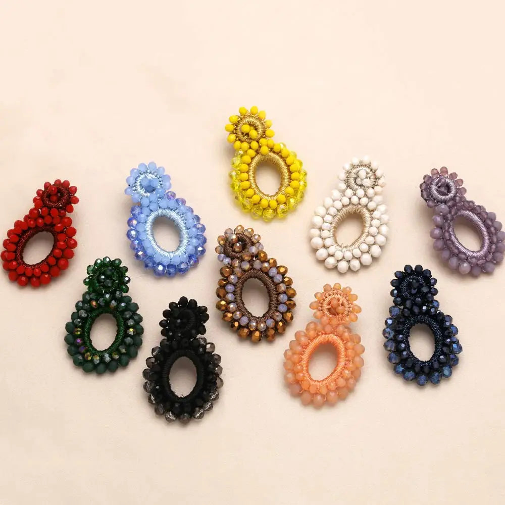 ASJEWELRY Handmade Woven Rope Dangle Earrings Bohemian Jewelry Beaded Earrings for Women Kralen Oorbellen 2311 Ersy17