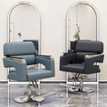 Arcuate Armrest Salon Furniture Barber Chair Titanium-Gold Hydraulic Base Swivel Haircut Unit for High-end Studio