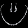 European and American Light Luxury Gorgeous Zircon Jewelry Set Bridal Banquet Wedding Dress Necklace Earrings Two Piece Set