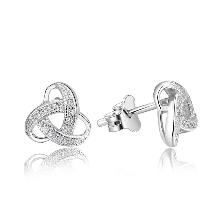 925 Sterling Silver Classic Stud Earrings Rhodium Special Sublimation Jewelry for Engagement Wedding Anniversary Party Gift