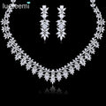 LUOTEEMI Elegant Zircon Earring Jewellery Bridal AAACubic Zirconia Luxury Earing Necklace Jewelry Sets