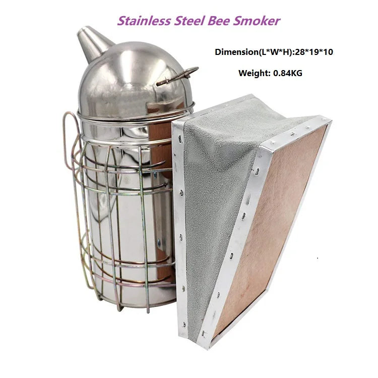 Hot Sale Manual Stainless Steel Bee Smoker New Condition Beekeeping Equipment with Shield