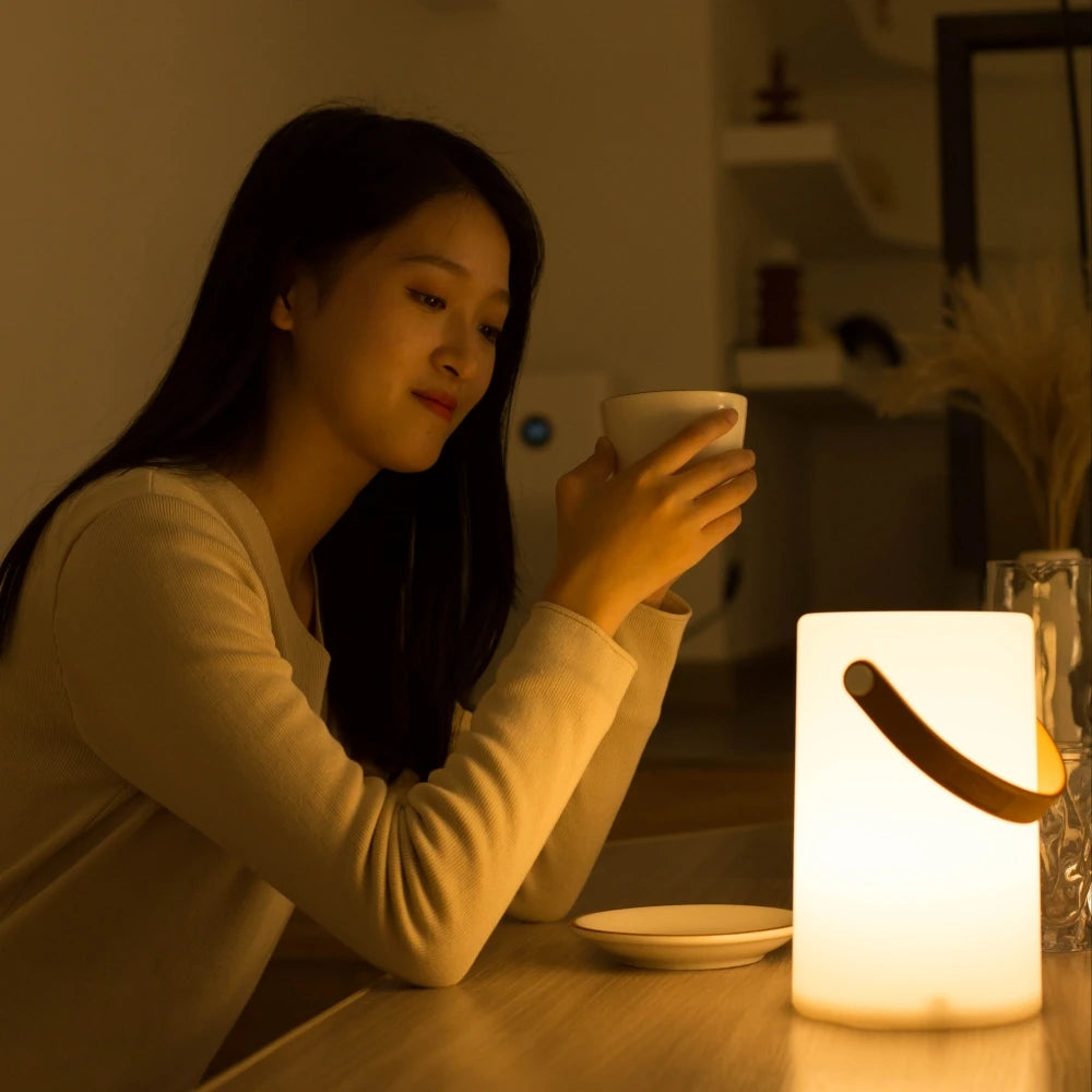Nordic Modern Outdoor Rechargeable Dimmable Colorful Changing Night Light LED Table Lamp Portable Cordless Cylinder for Kids