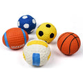 Wholesale Pet Squeak Latex Dog Toy Rugby Basketball Football  Chew Fetch Throw Ball for Dogs Interactive Play Toys