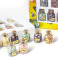 Natural Crystal Rock Stone Gravel Wishing Bottles Rough Minerals Specimen Mini Stone Reiki Healing Gift With a Box
