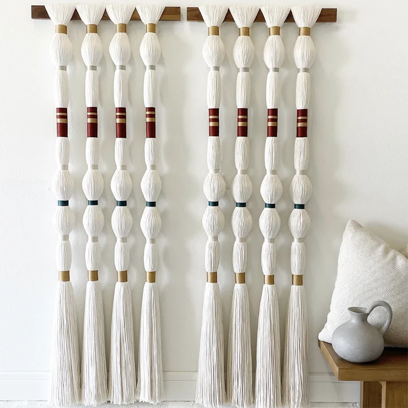 Macrame Boho Wall Hanging White Cotton Hand Made Cream Other Wall Art Home Decor Handmade Macrame Tapestry Cotton Makeup