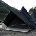 Black Ventilated and Breathable Indian Outdoor Double Sunscreen Rainproof and UV Proof Polyester Family Camping Tent