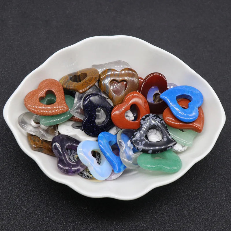 Diy Wholesale Price Bling Gemstone Crystals Heart Pendant Crystal Chips