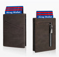Custom Logo Minimalist Slim Vintage PU Leather Smart Wallet Rfid Blocker Credit Card Holder