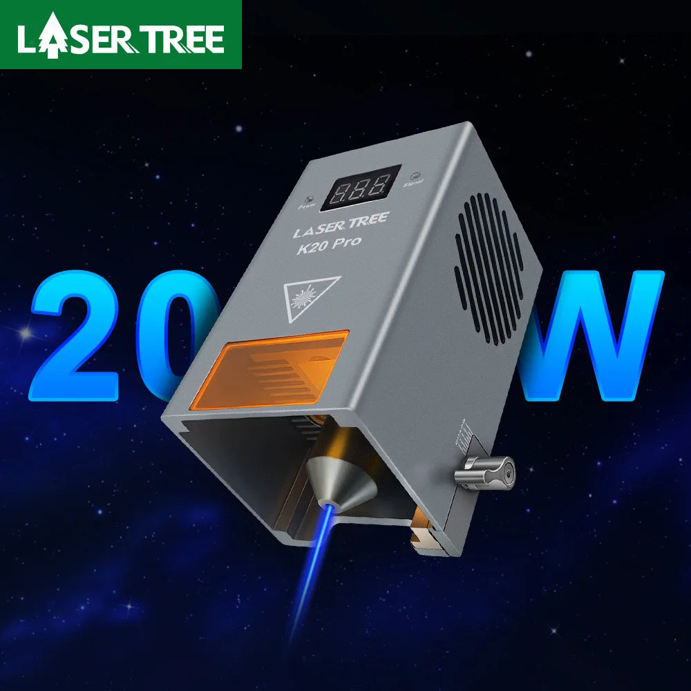 LASER TREE K20 20W Optical Power Laser Module with Air Assist 450nm Blue Light Laser Cutting Engraving Equipment DIY Tools