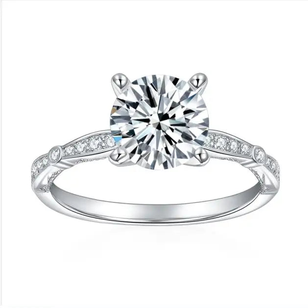 Moissanite Wedding Ring Pass Diamond Test VVS Moissanite 18K Gold Rings Women 925 Silver 1.5ct Custom Moissanite Jewelry