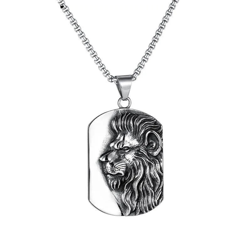 Summer New Product Fashion Lion Head Pendant Men's Stainless Steel Necklace Jewelry Accessories