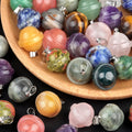 Natural Crystal Agate Stone Planet Pendant galaxy Planet UFO Three-dimensional Universe Pendant Jewelry With Black Leather Cord
