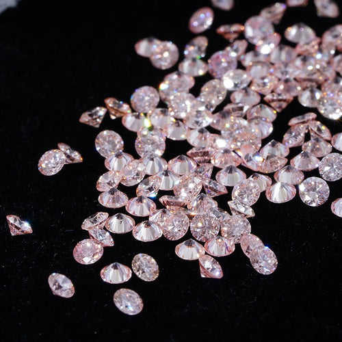 0.3ct 0.4ct Round Shape Pink Lab Diamond High Quality Supplier Starsgem Making Jewelry HPHT VVS Pink Colorful Lab Grown Diamond